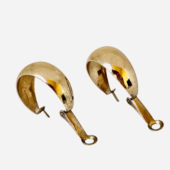 Silver-tone Hoop Earrings Leverback for Pierced Ears - Picture 5 of 13